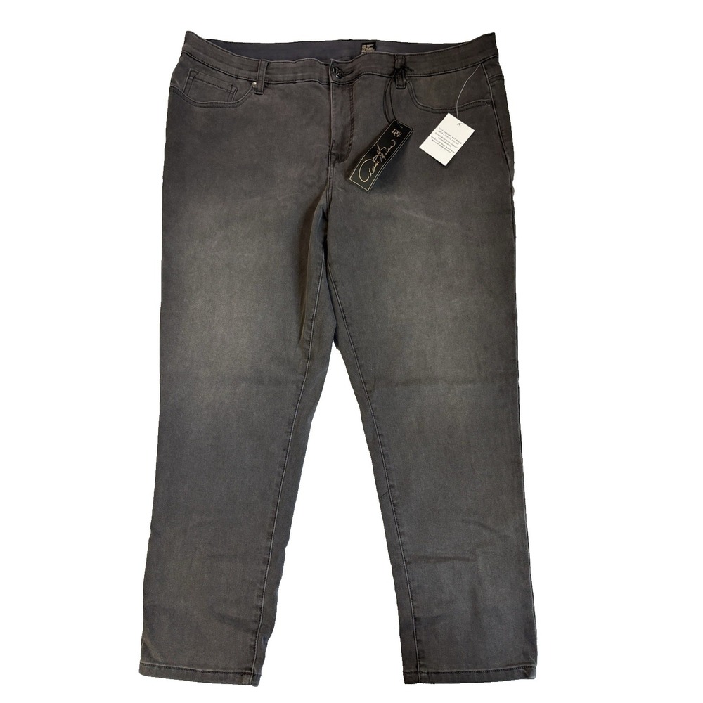 DG2 Diane Gilman Women's 22WP Sexy Gray The Shaper Ankle Jeans Baddie Rocker